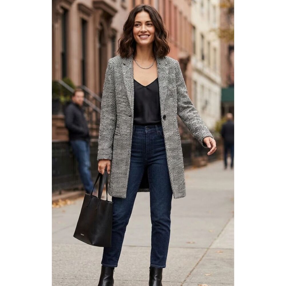 Old Navy Tweed Finley Wool Blend Coat Women's Size XS